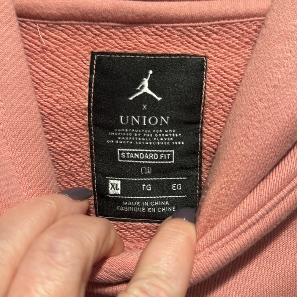 Nike Union and Jordan Men's Guava Hoodie - Picture 3 of 6